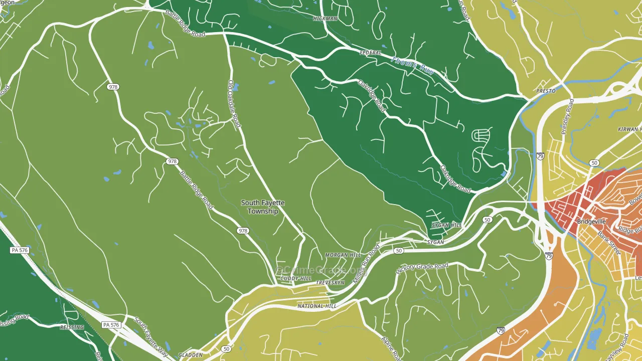 15064, PA Map of Drug-Related Crime Rates