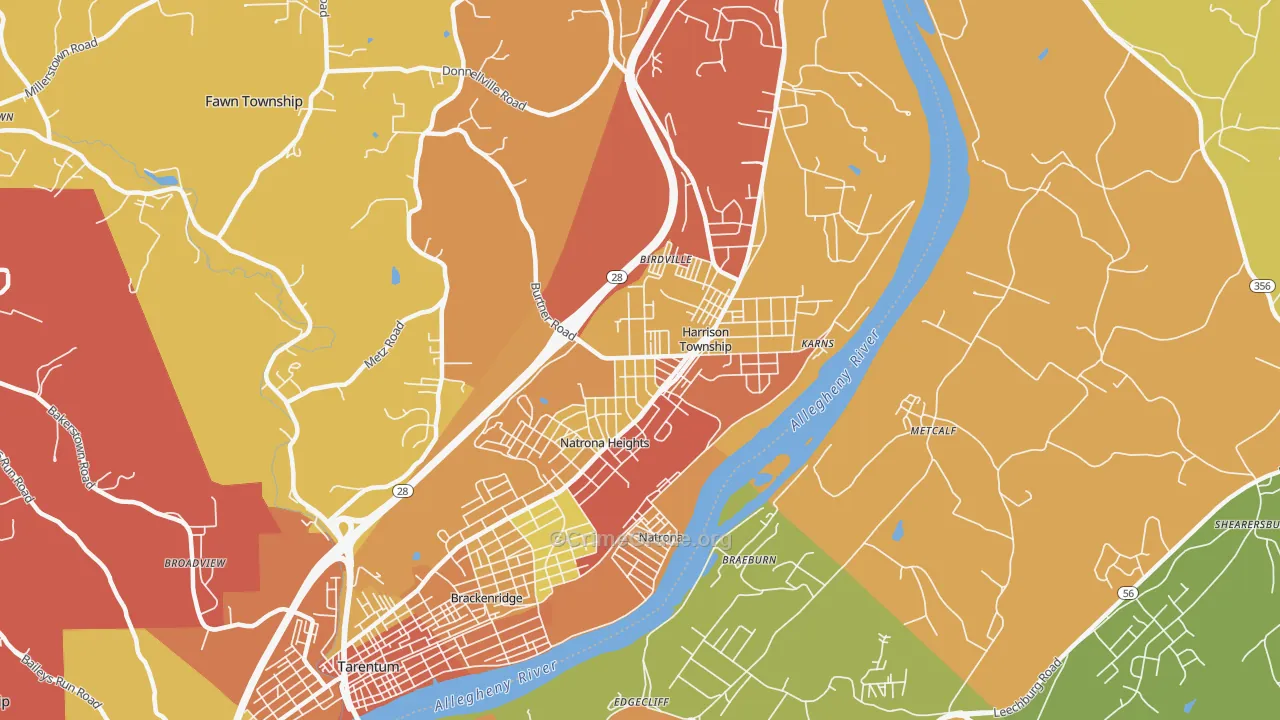 15065, PA Map of Drug-Related Crime Rates