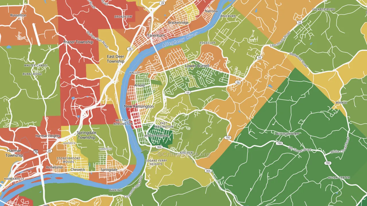 15068, PA Map of Drug-Related Crime Rates