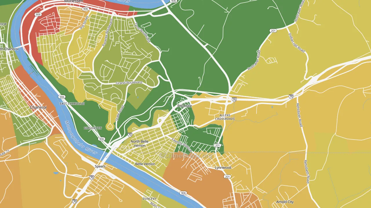 15072, PA Map of Drug-Related Crime Rates