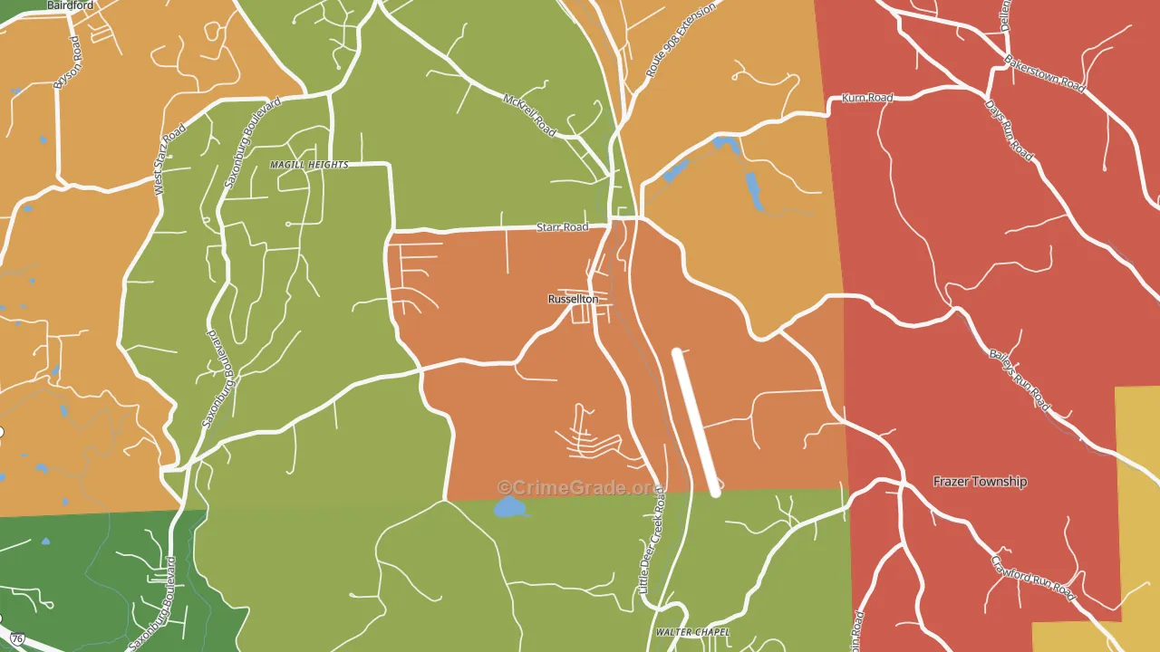 15076, PA Map of Drug-Related Crime Rates