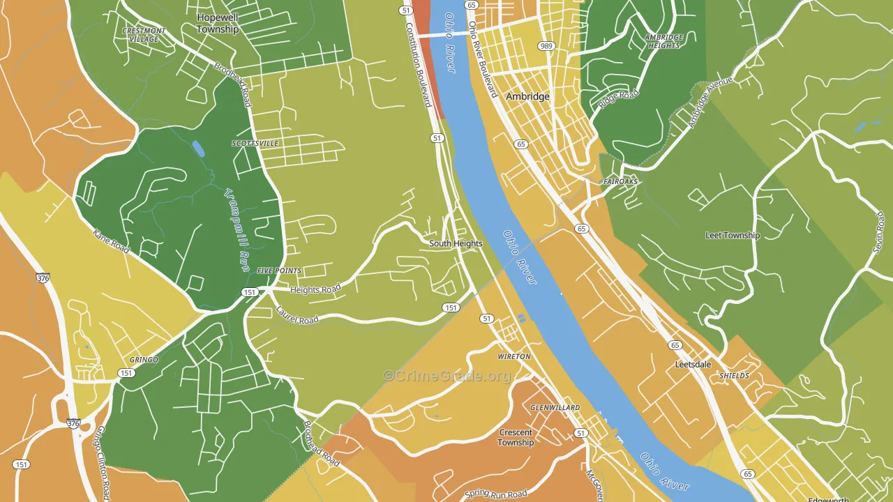 15081, PA Map of Drug-Related Crime Rates