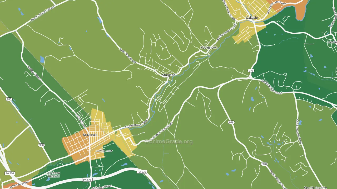 15082, PA Map of Drug-Related Crime Rates