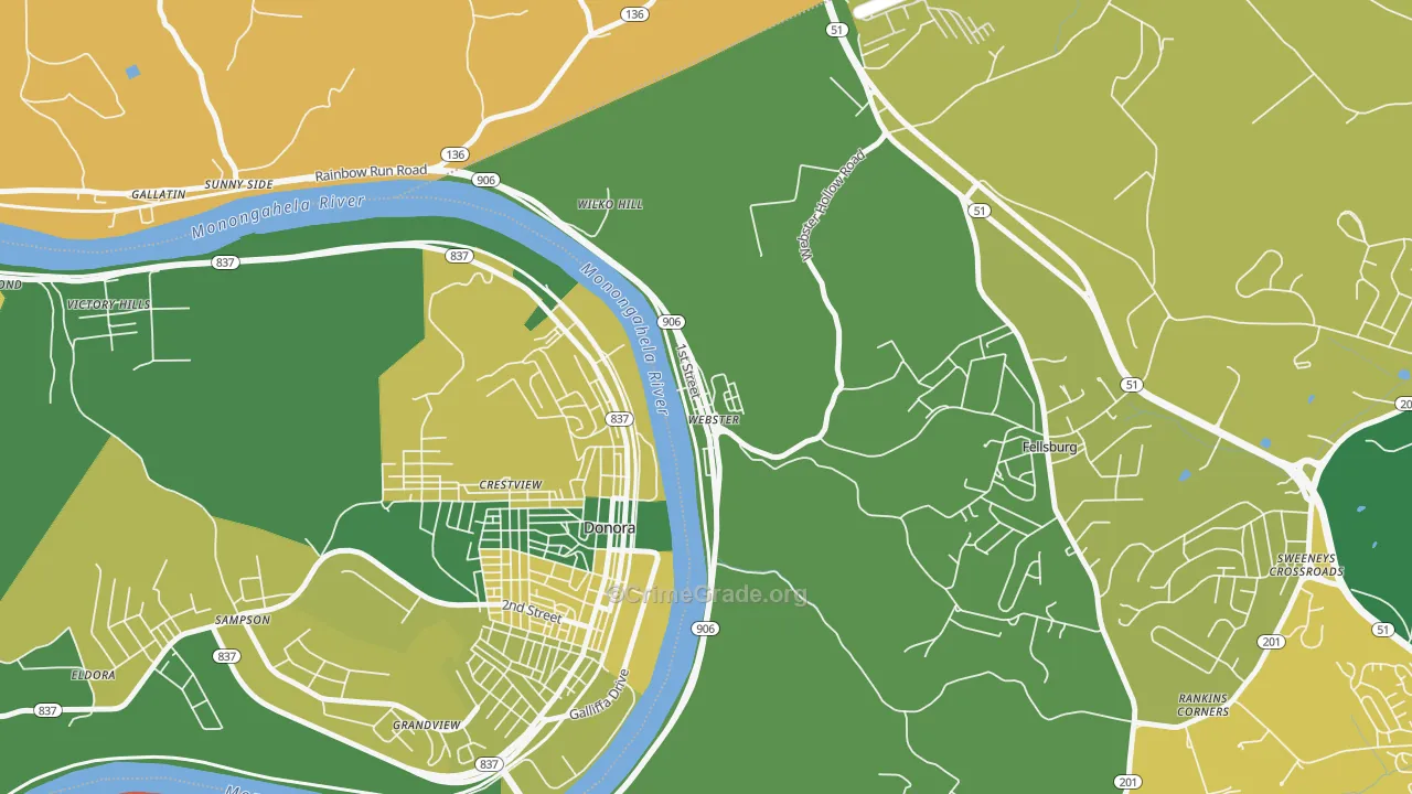 15087, PA Map of Drug-Related Crime Rates