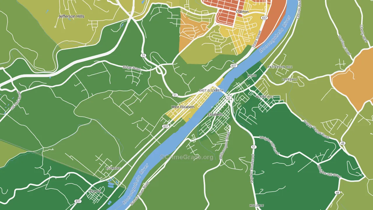 15088, PA Map of Drug-Related Crime Rates
