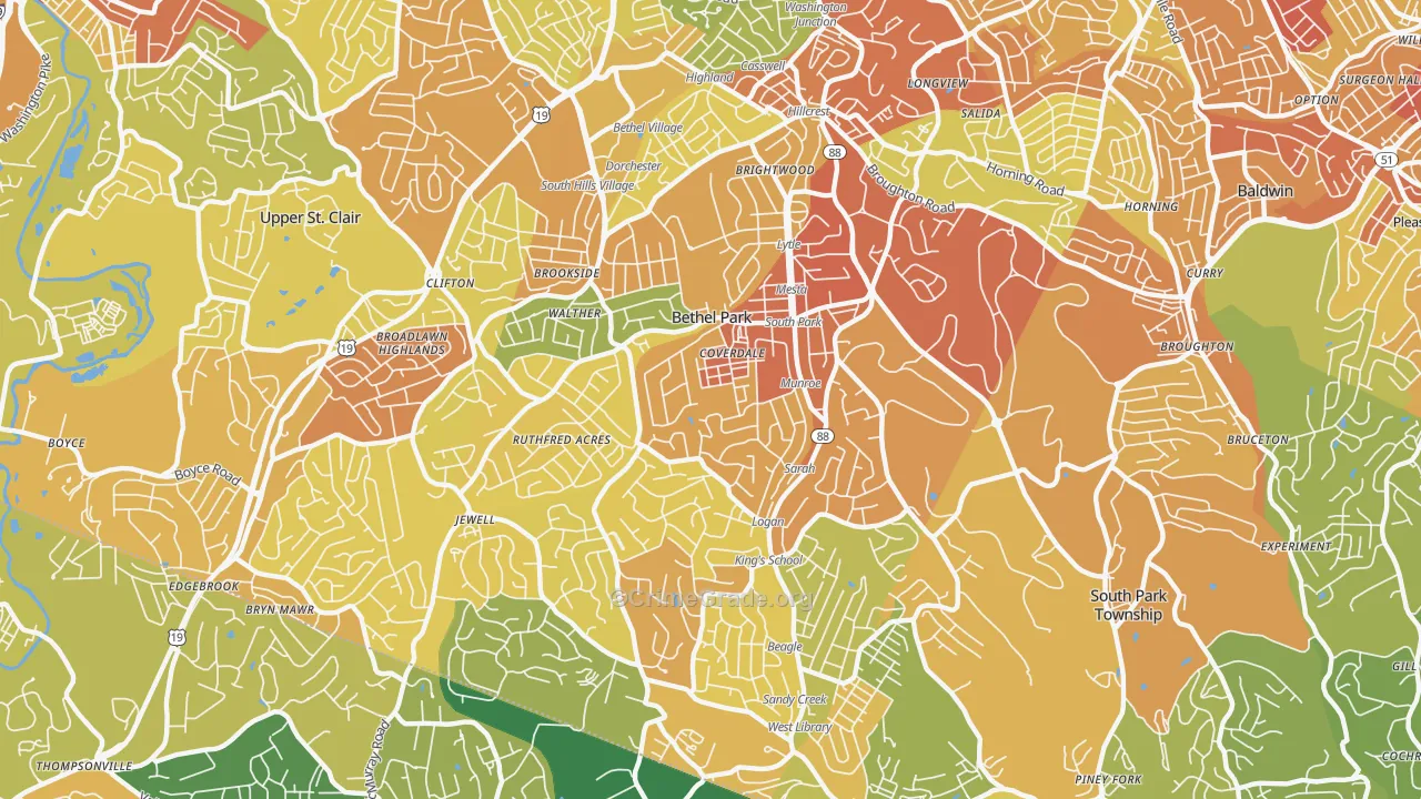 15102, PA Map of Drug-Related Crime Rates