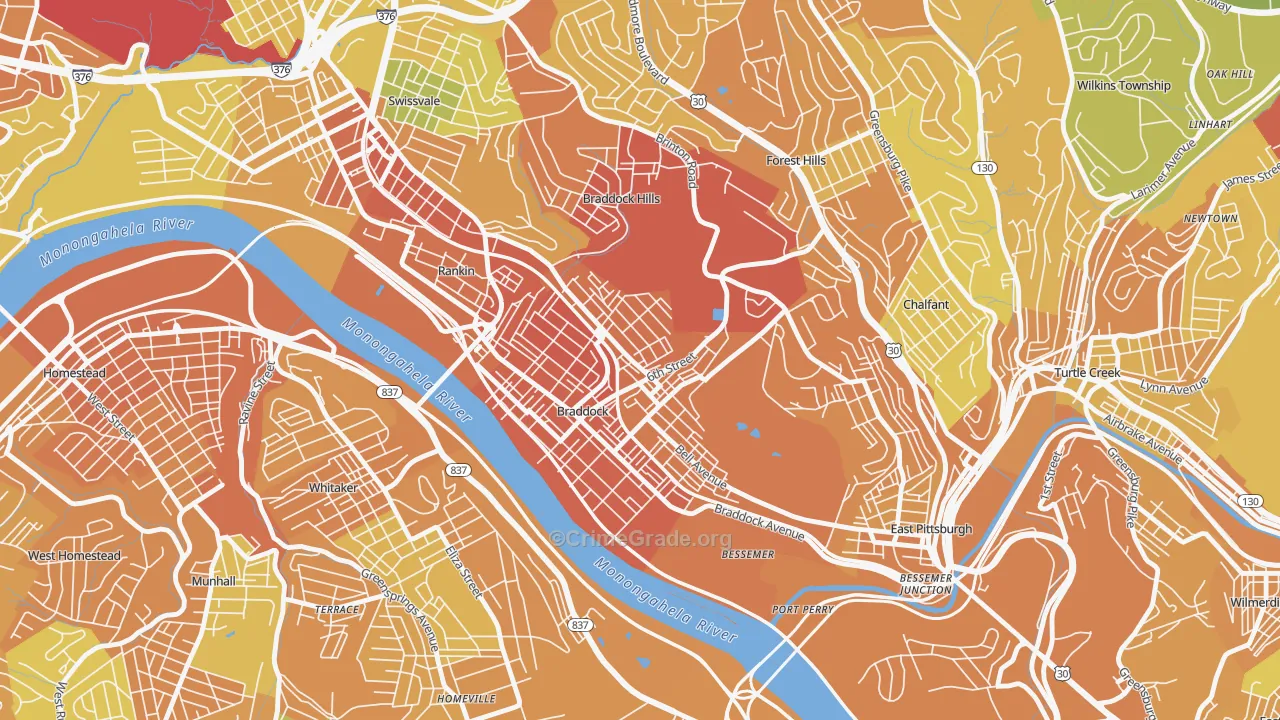 15104, PA Map of Drug-Related Crime Rates