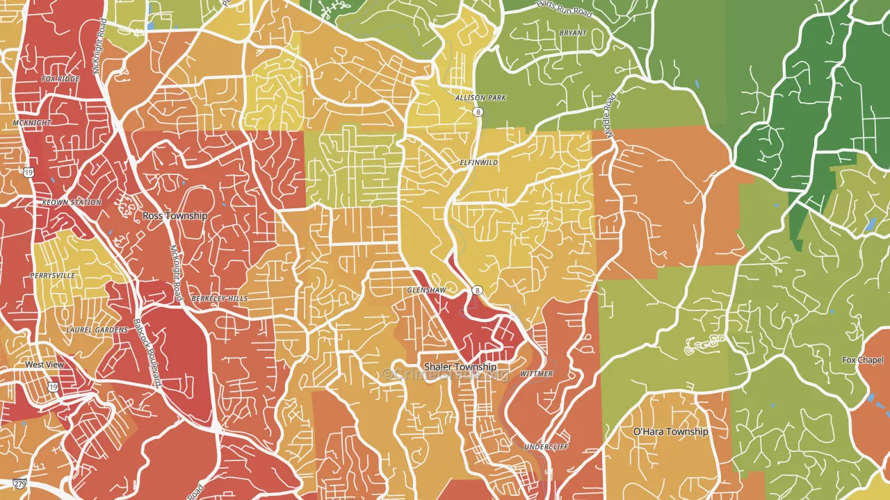 15116, PA Map of Drug-Related Crime Rates