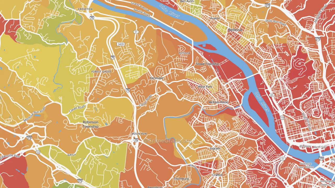 15136, PA Map of Drug-Related Crime Rates