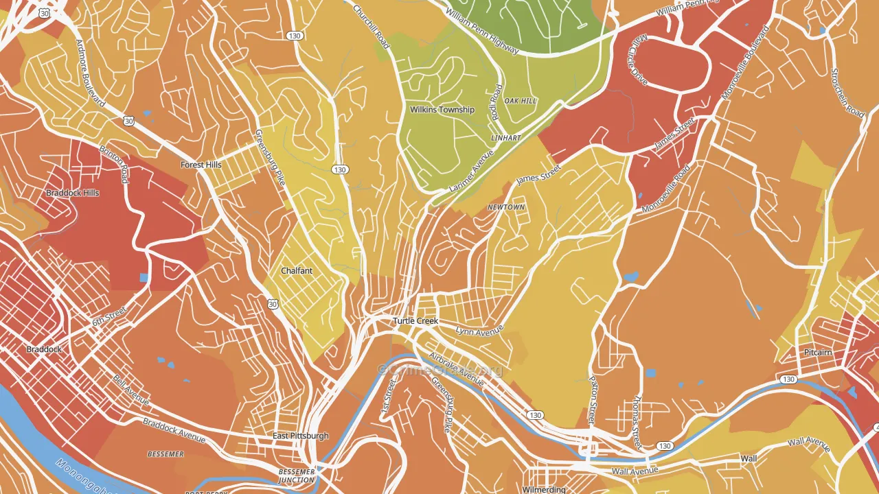 15145, PA Map of Drug-Related Crime Rates