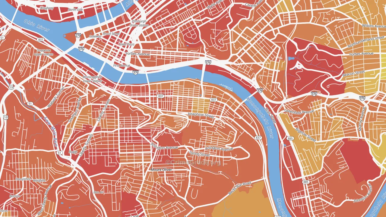 15203, PA Map of Drug-Related Crime Rates
