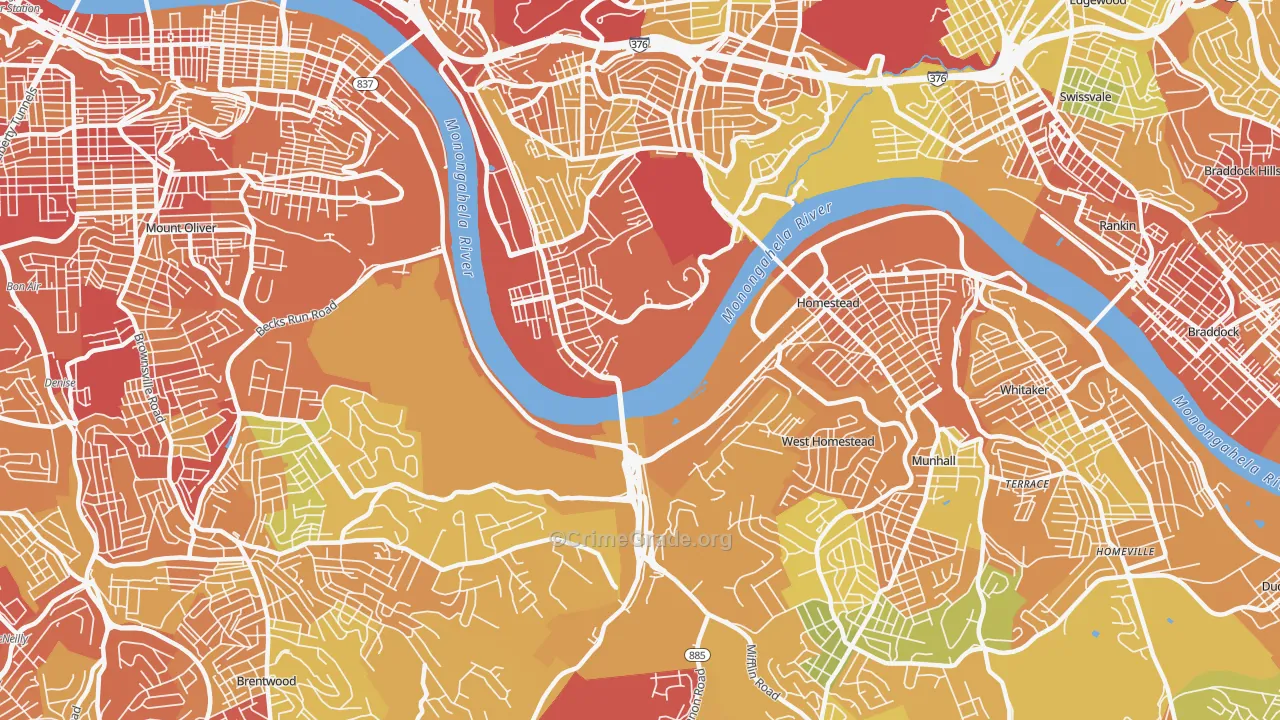 15207, PA Map of Drug-Related Crime Rates