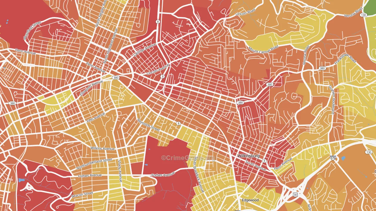 15208, PA Map of Drug-Related Crime Rates
