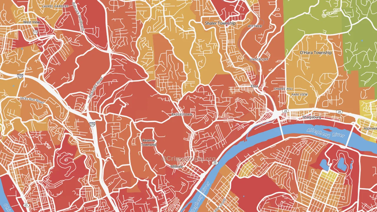 15209, PA Map of Drug-Related Crime Rates