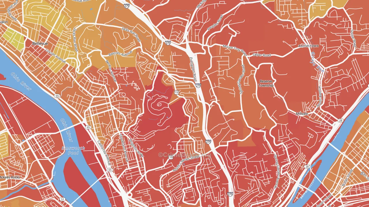 15214, PA Map of Drug-Related Crime Rates