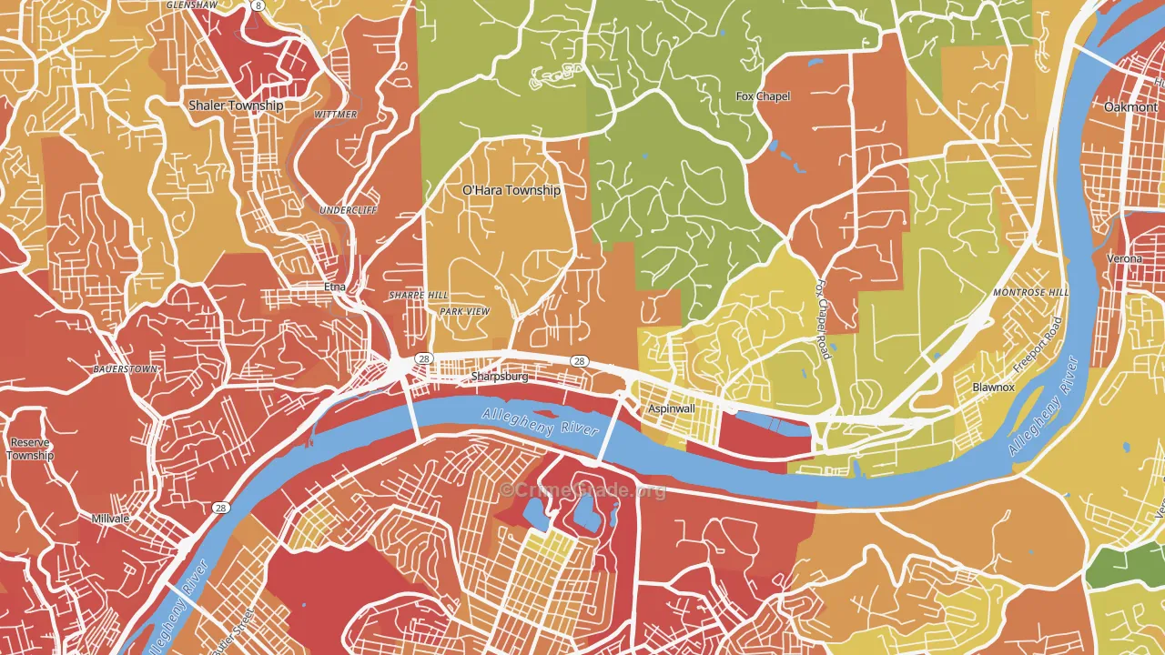 15215, PA Map of Drug-Related Crime Rates