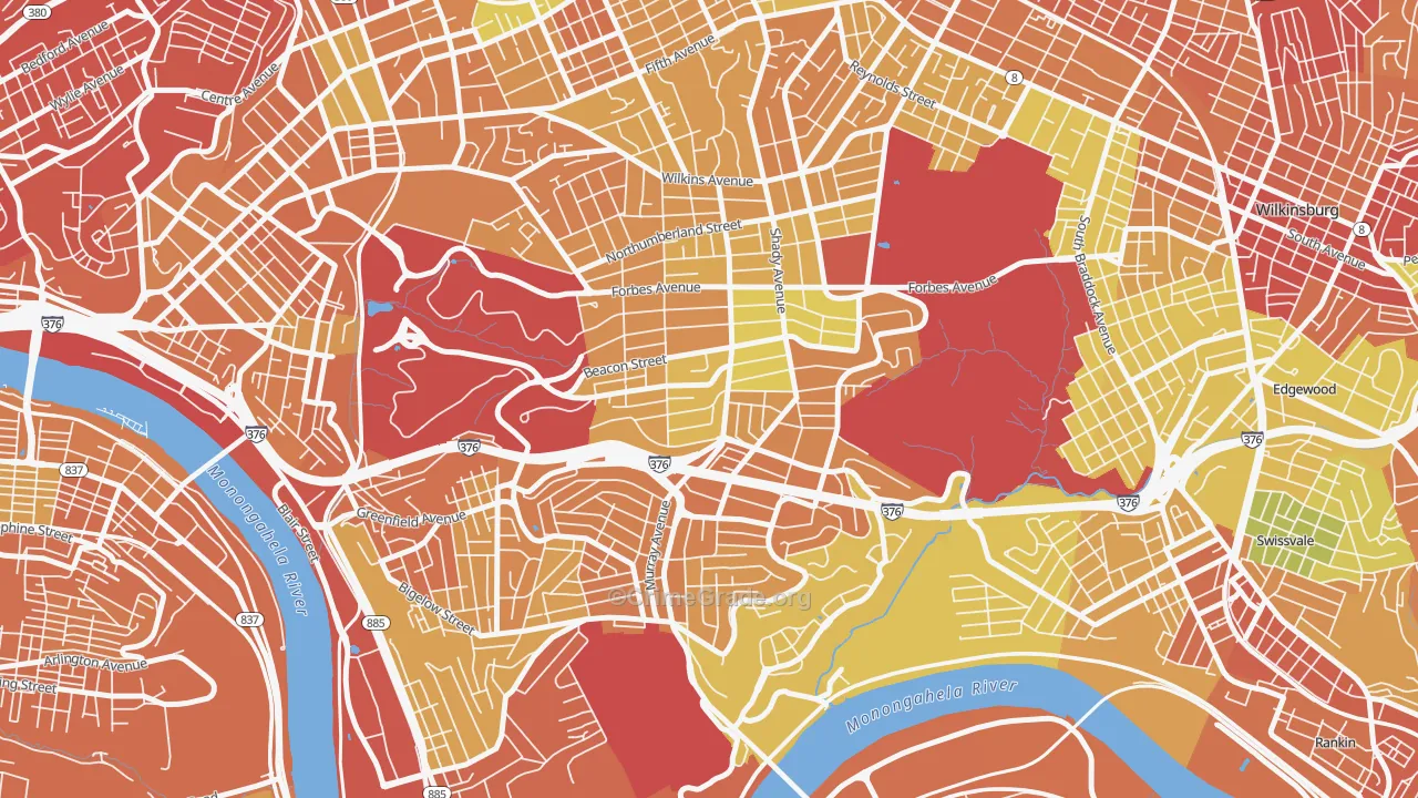 15217, PA Map of Drug-Related Crime Rates