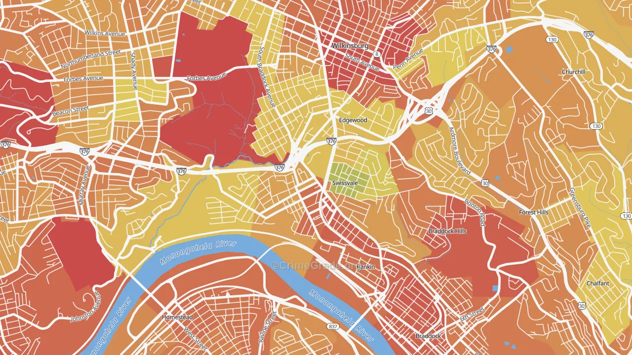15218, PA Map of Drug-Related Crime Rates