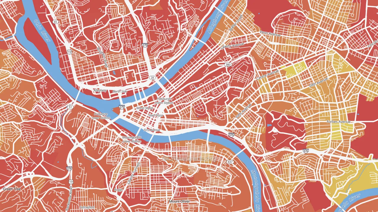 15219, PA Map of Drug-Related Crime Rates