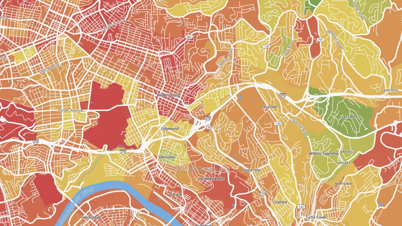 15221, PA Map of Drug-Related Crime Rates