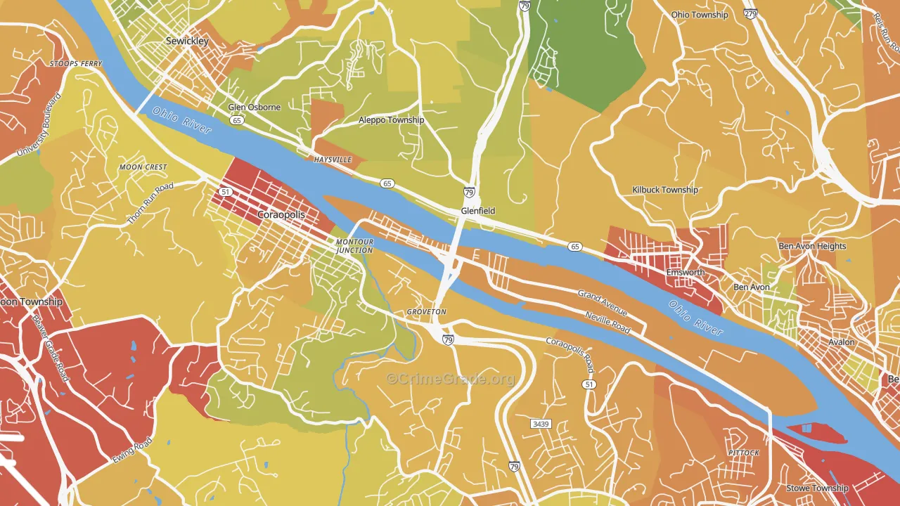 15225, PA Map of Drug-Related Crime Rates