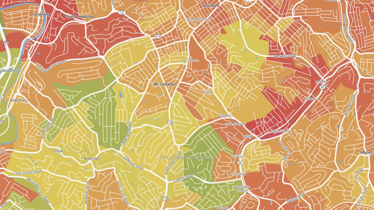 15228, PA Map of Drug-Related Crime Rates
