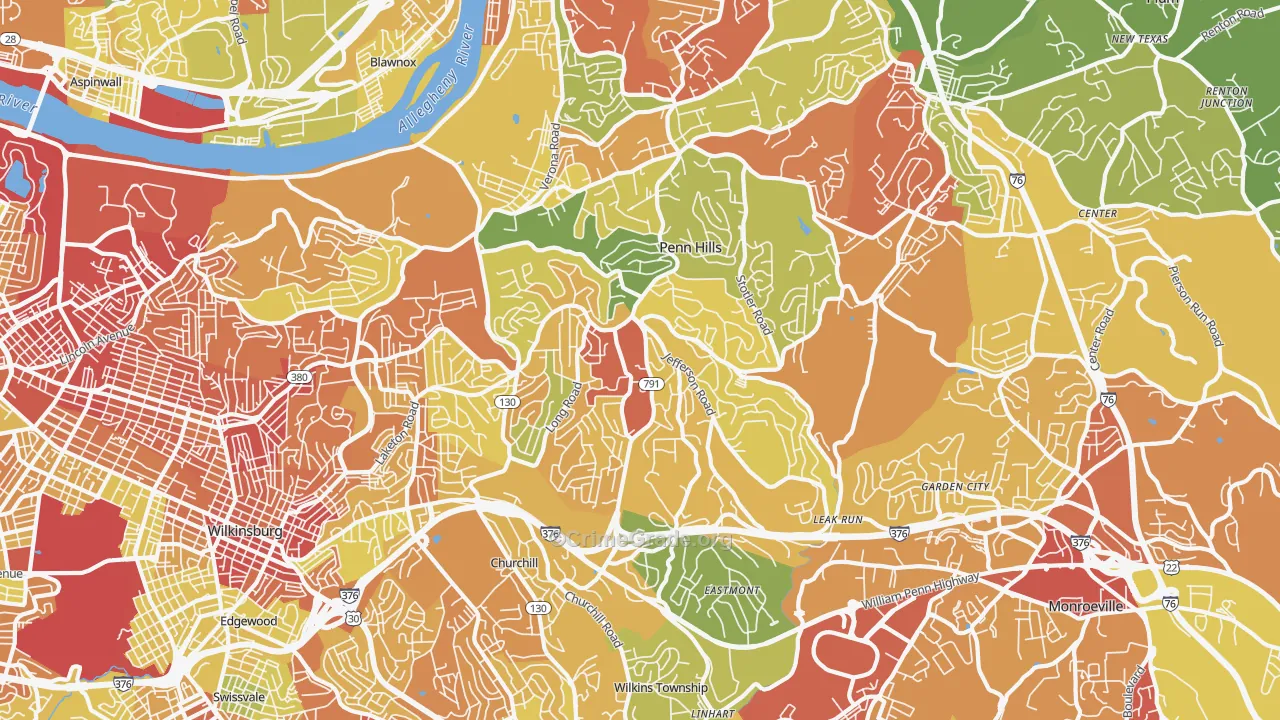15235, PA Map of Drug-Related Crime Rates
