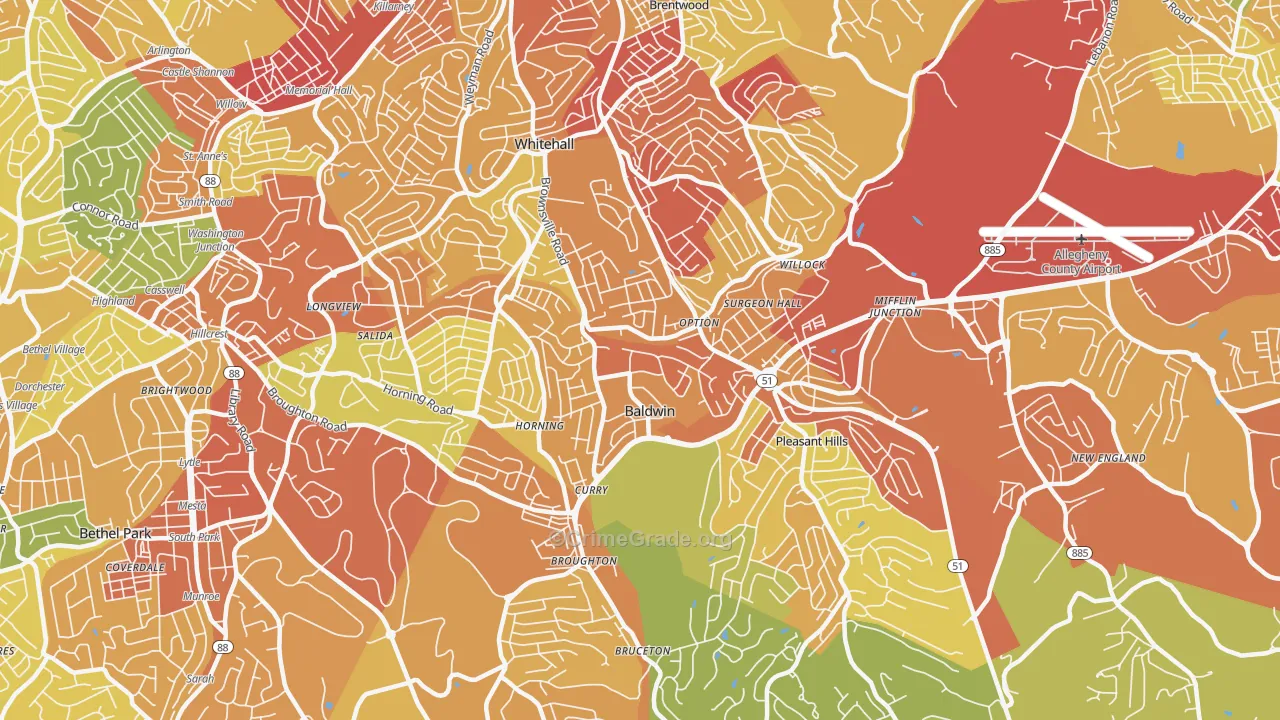 15236, PA Map of Drug-Related Crime Rates