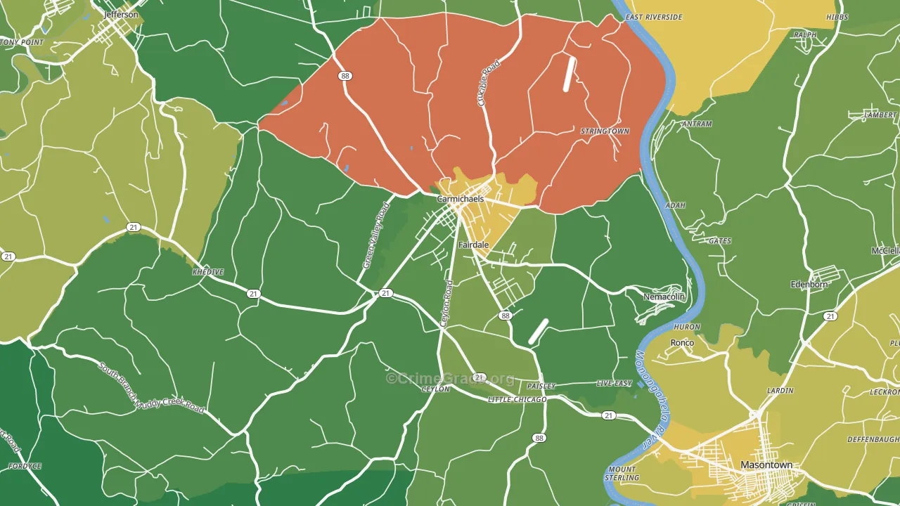 15320, PA Map of Drug-Related Crime Rates