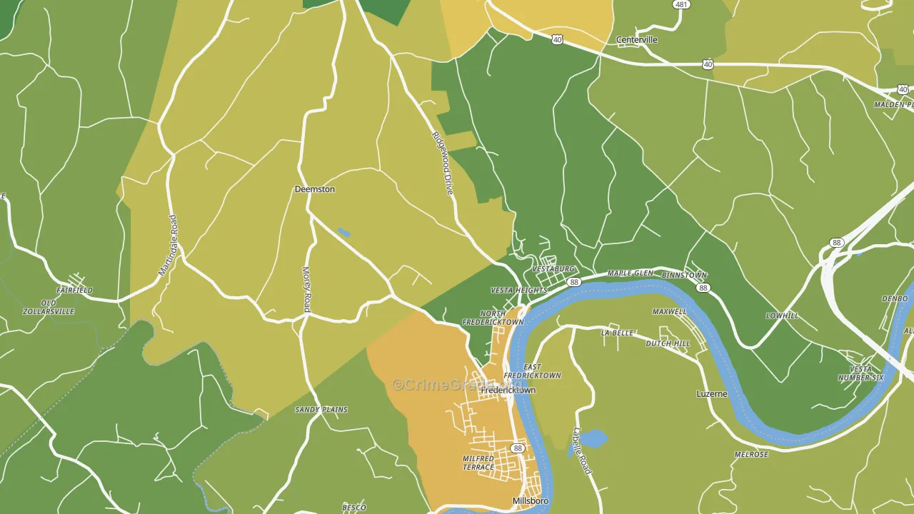 15333, PA Map of Drug-Related Crime Rates
