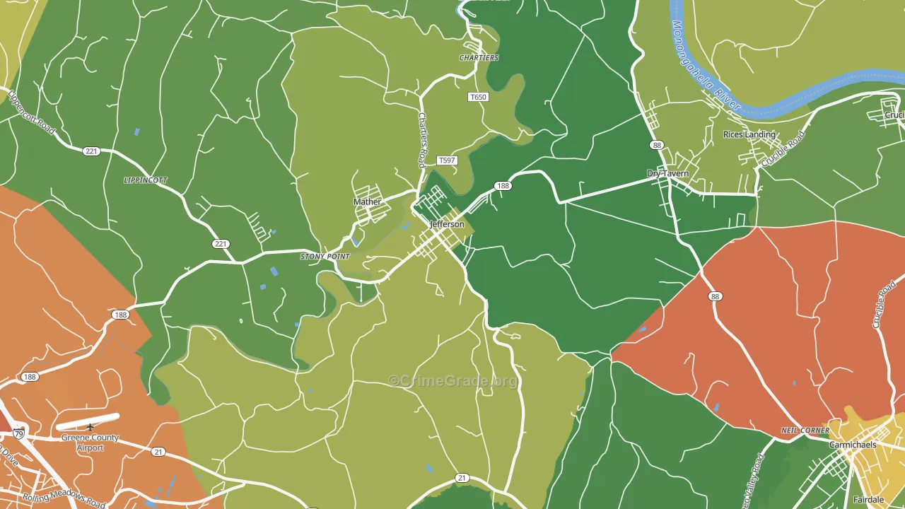 15344, PA Map of Drug-Related Crime Rates