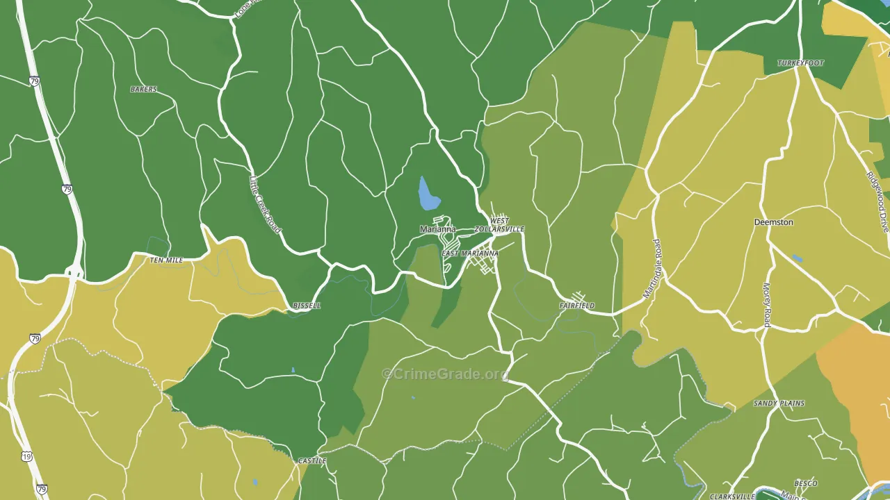 15345, PA Map of Drug-Related Crime Rates