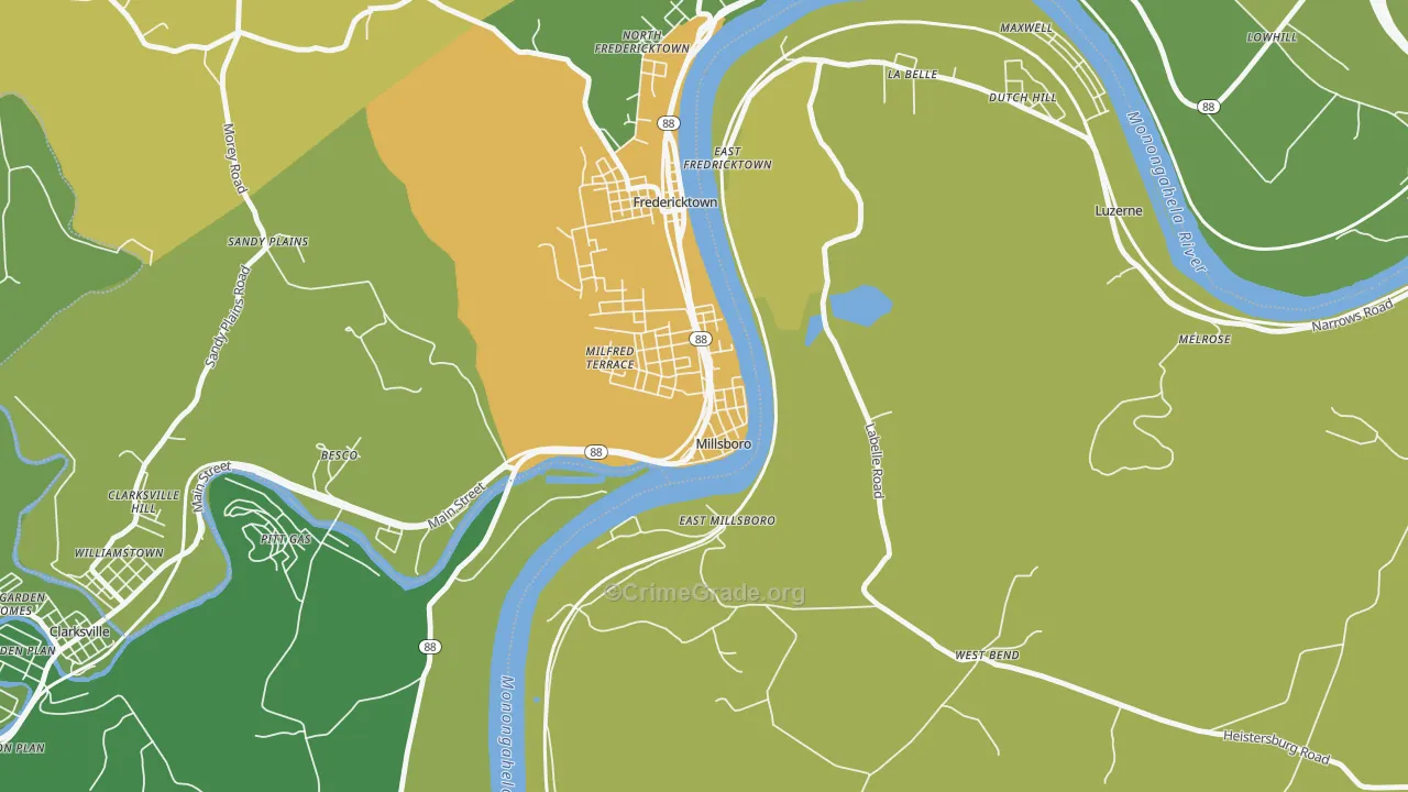 15348, PA Map of Drug-Related Crime Rates