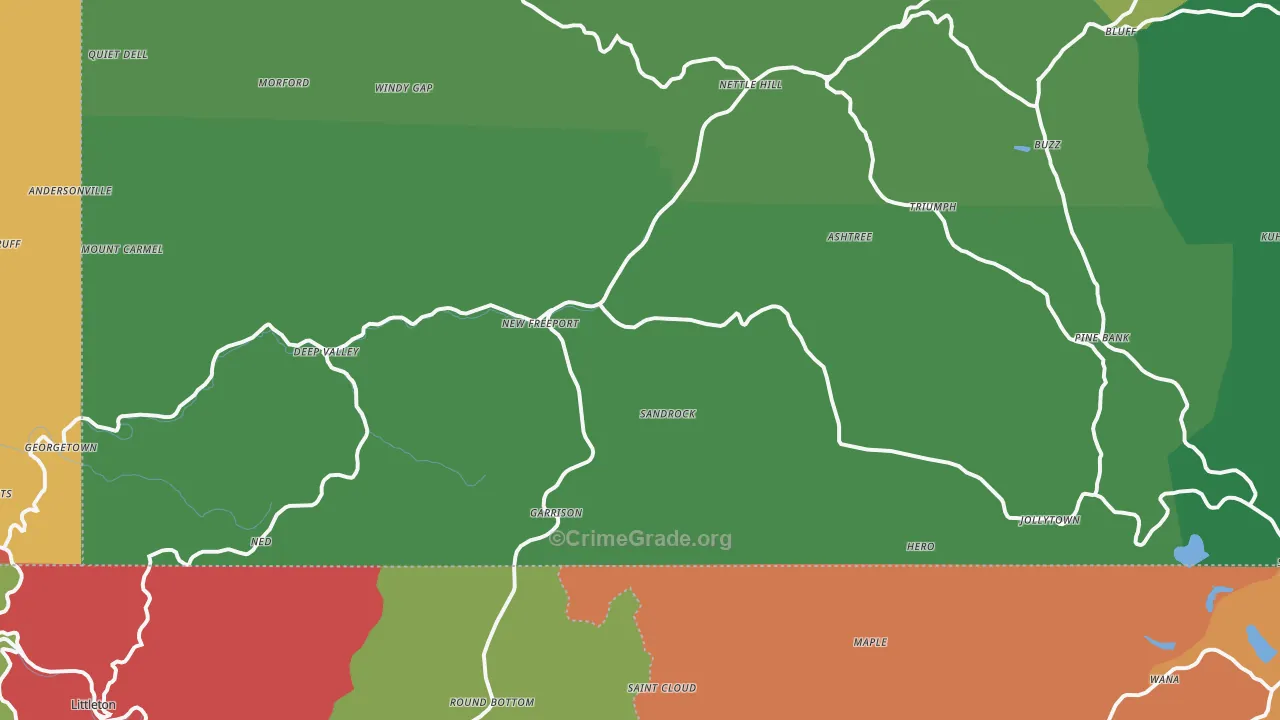 15352, PA Map of Drug-Related Crime Rates