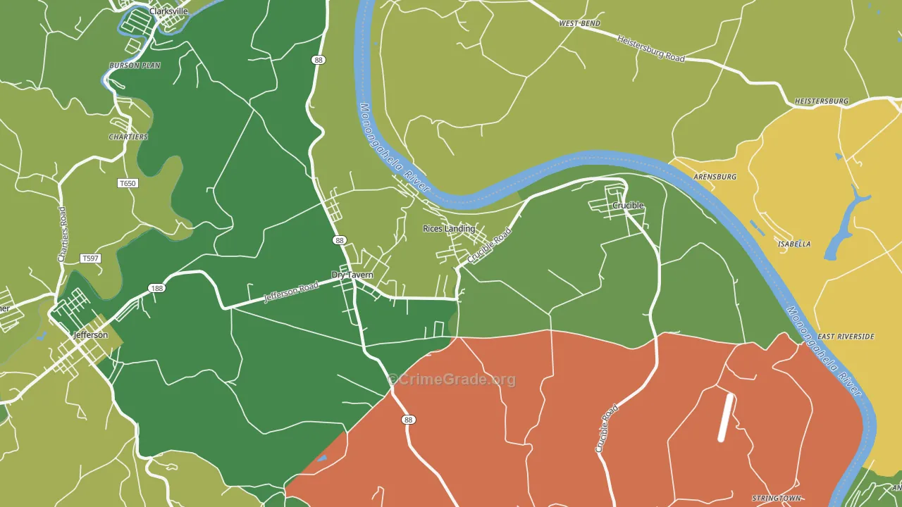 15357, PA Map of Drug-Related Crime Rates