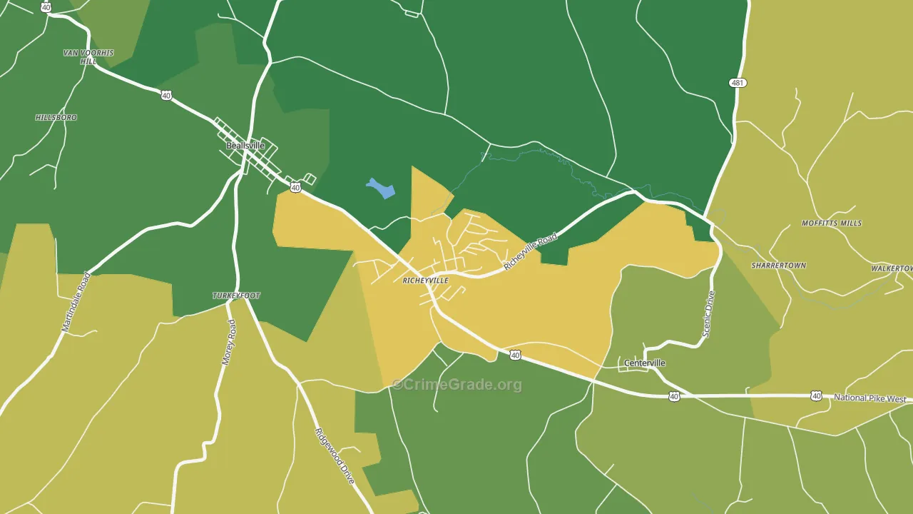 15358, PA Map of Drug-Related Crime Rates