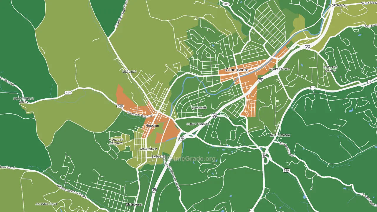 15363, PA Map of Drug-Related Crime Rates