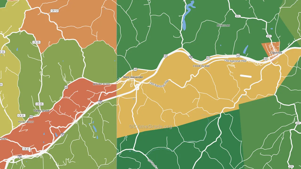15376, PA Map of Drug-Related Crime Rates