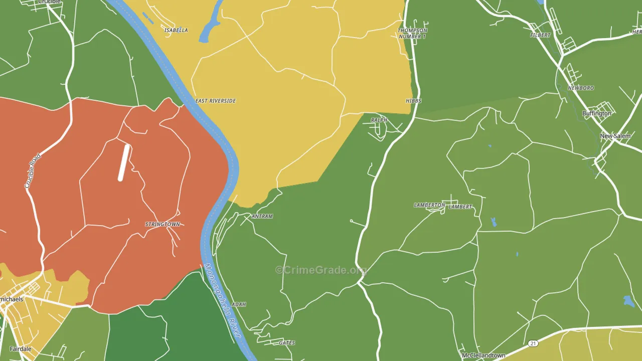 15410, PA Map of Drug-Related Crime Rates