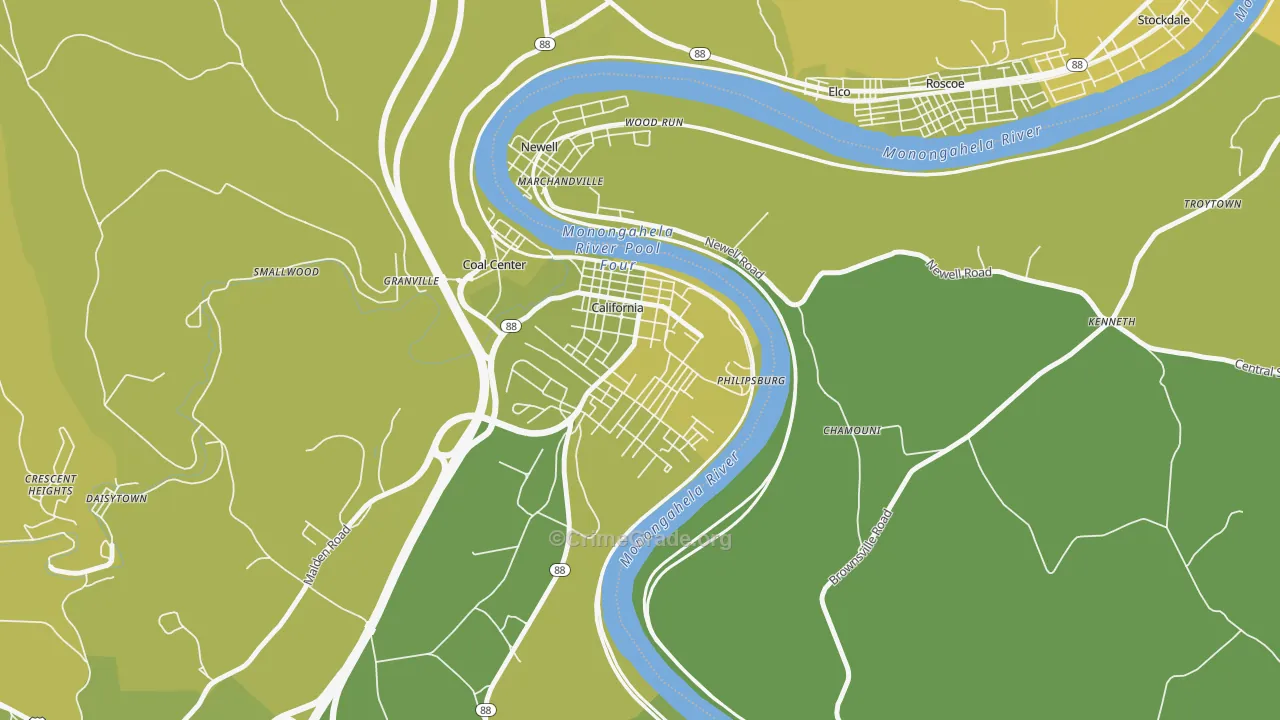 15419, PA Map of Drug-Related Crime Rates