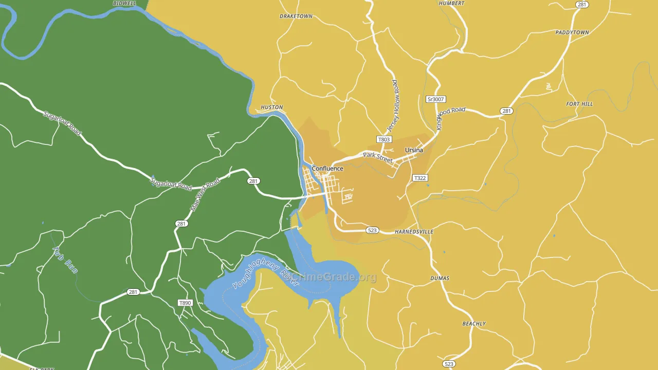 15424, PA Map of Drug-Related Crime Rates