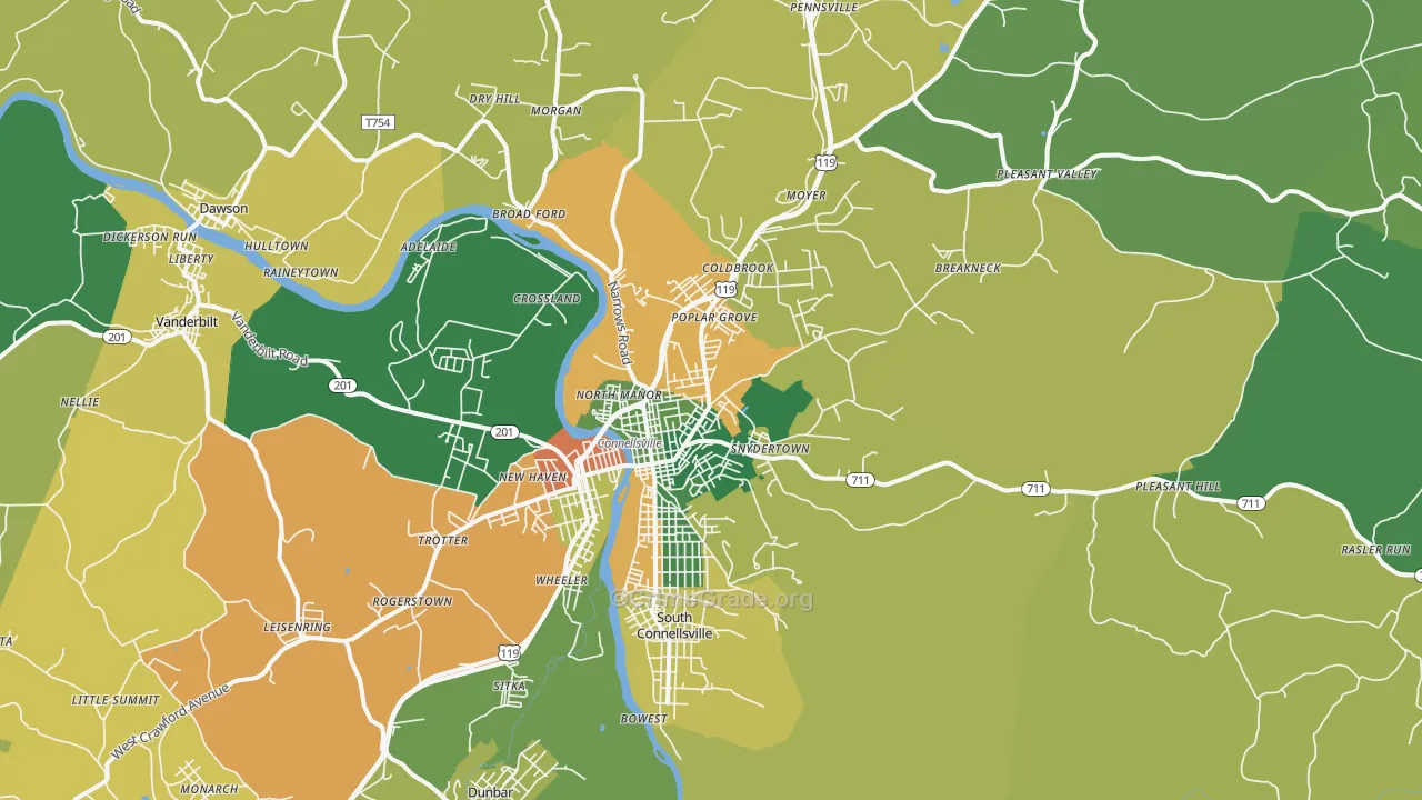 15425, PA Map of Drug-Related Crime Rates