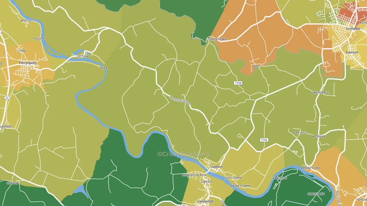 15428, PA Map of Drug-Related Crime Rates