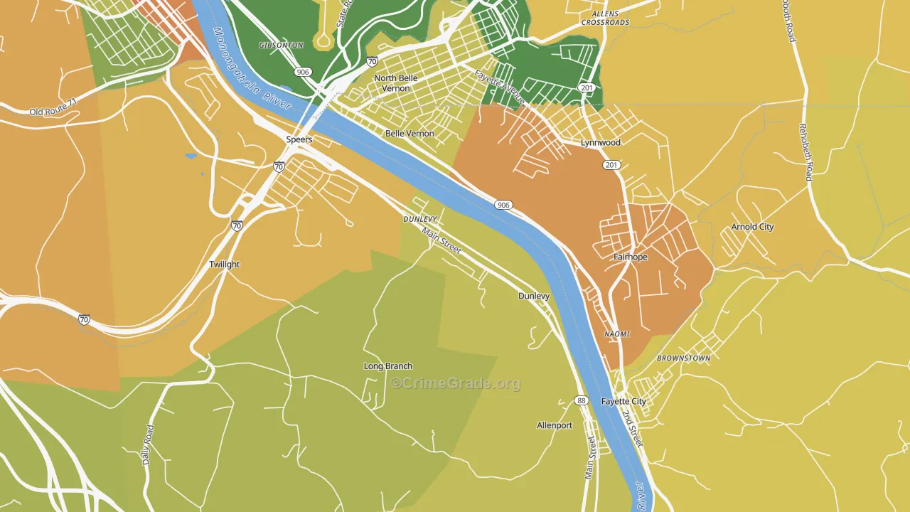 15432, PA Map of Drug-Related Crime Rates