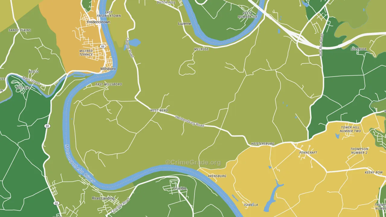 15433, PA Map of Drug-Related Crime Rates