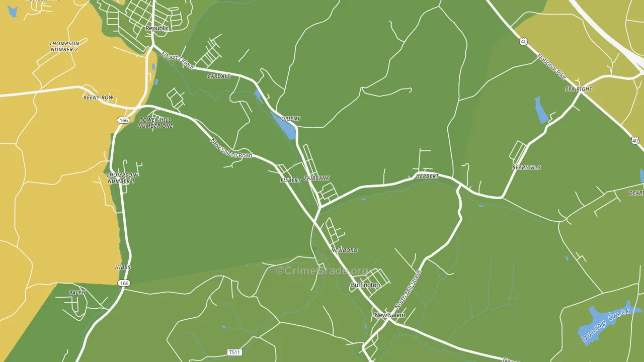15435, PA Map of Drug-Related Crime Rates