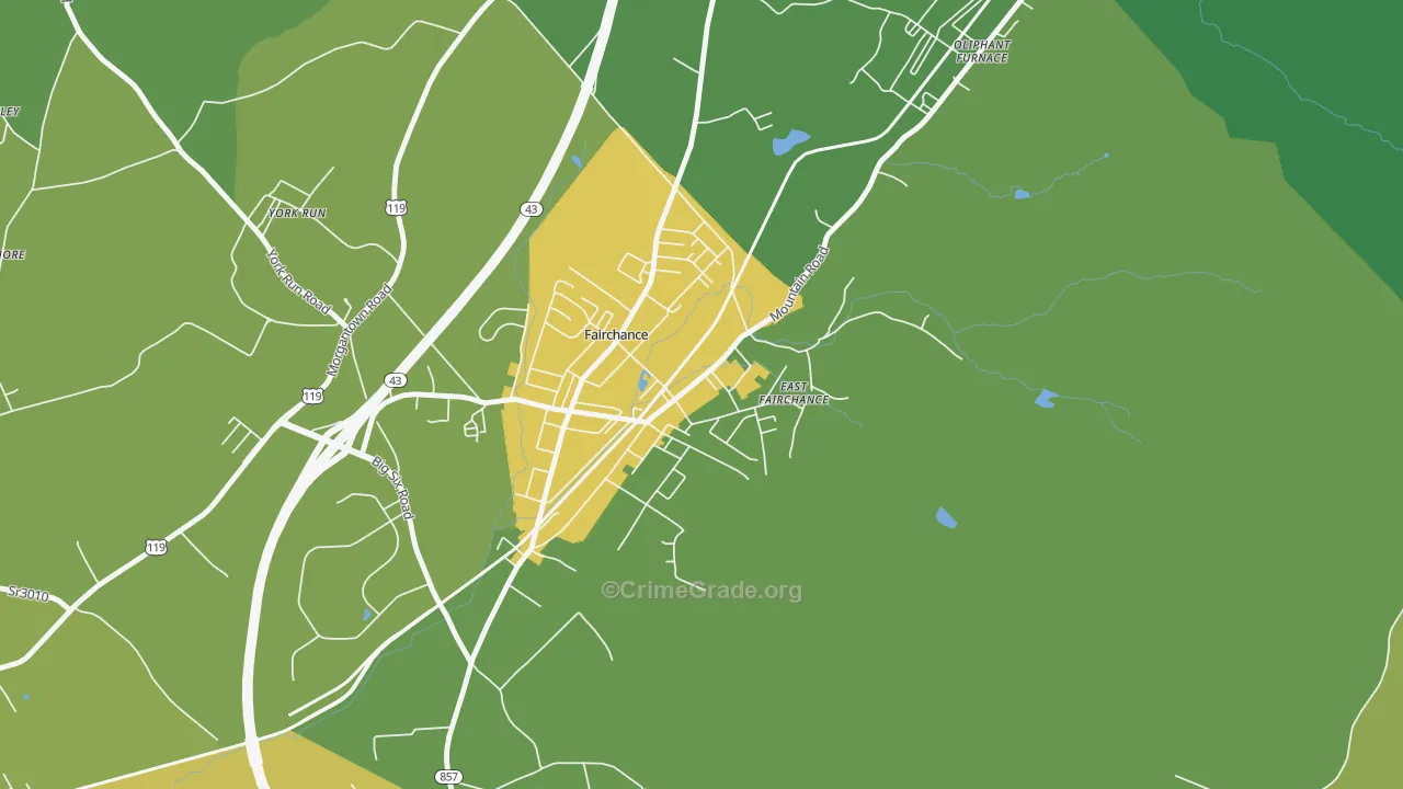 15436, PA Map of Drug-Related Crime Rates