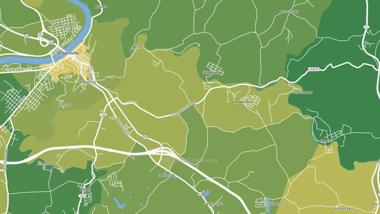 15442, PA Map of Drug-Related Crime Rates