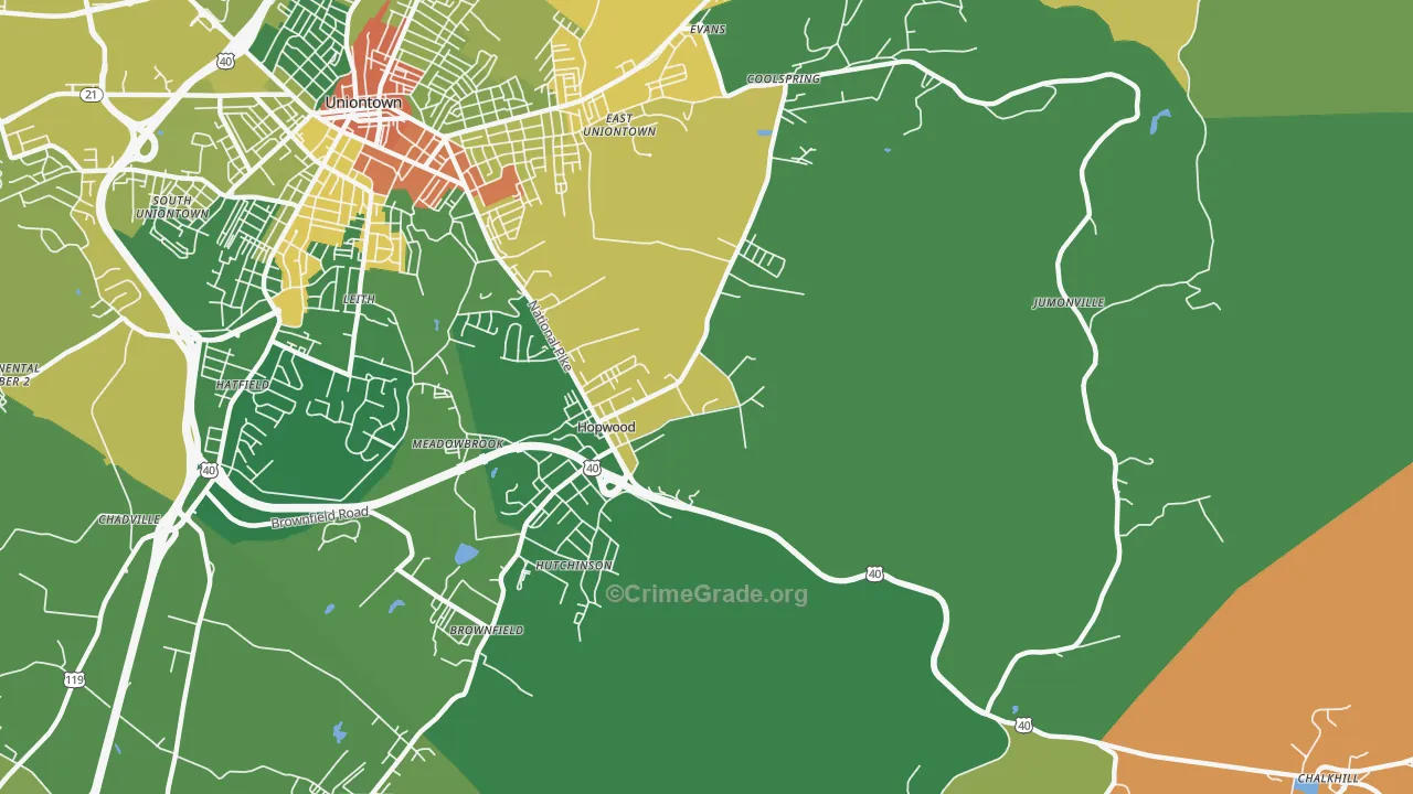 15445, PA Map of Drug-Related Crime Rates