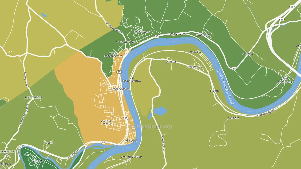 15450, PA Map of Drug-Related Crime Rates